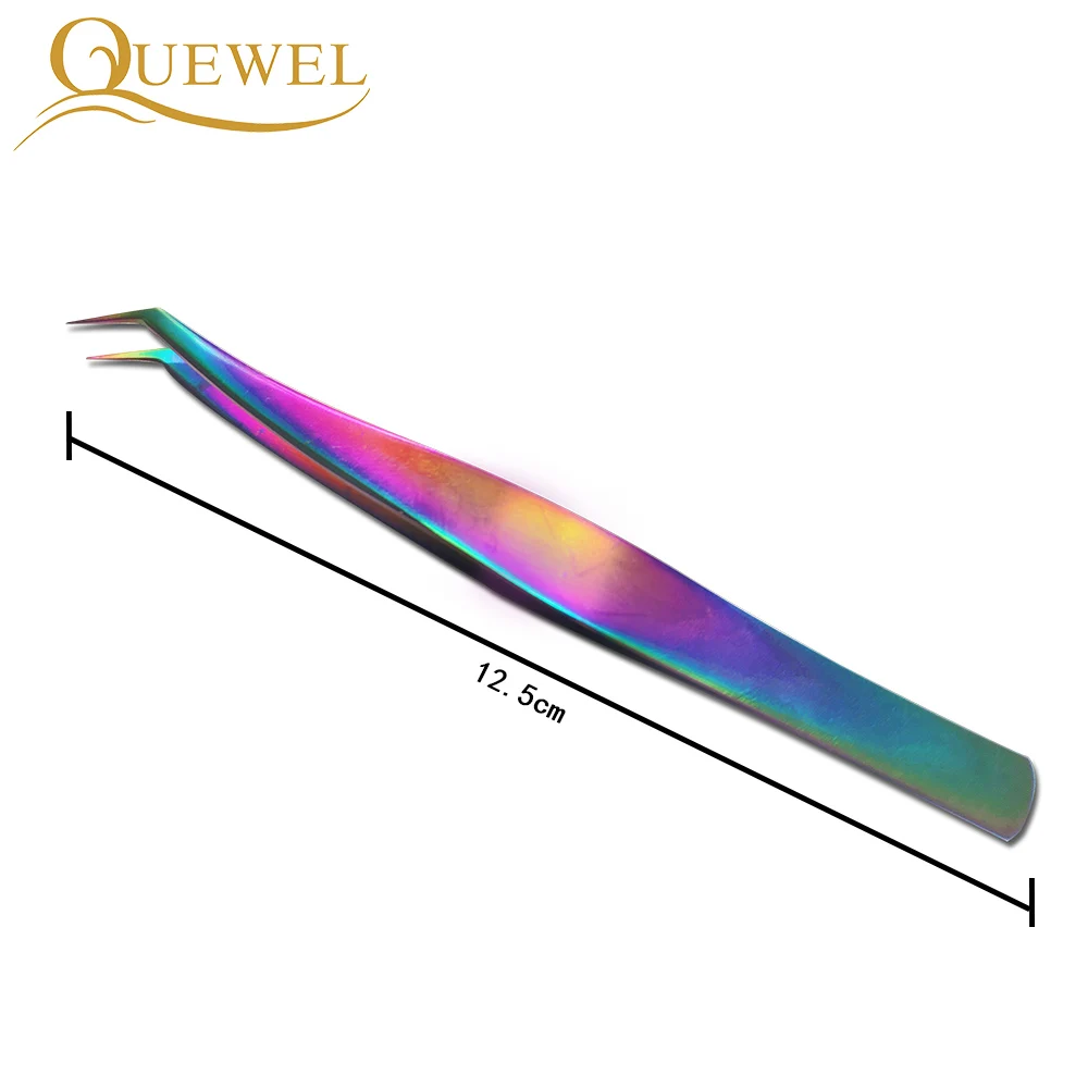 

Eyelashes Tweezers Straight Curved Lash Tweezer Stainless Steel Anti-static Top Quality Rainbow Quewel Eyelash Tools