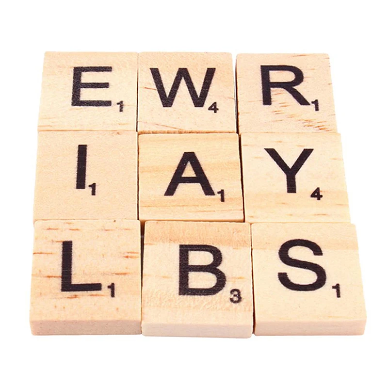 100 шт./лот Скрапбукинг слов набор английских букв Алфавит плитка деревянный блок
