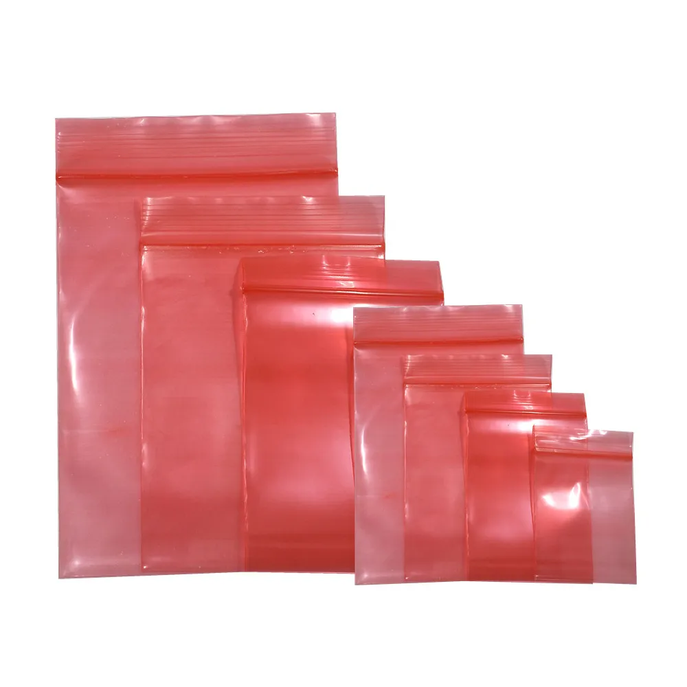 

100pcs/lot Self Seal Red ESD Shielding Zip Lock Anti Static Bag Electronic Component Antistatic Package Bags Storage Pouches