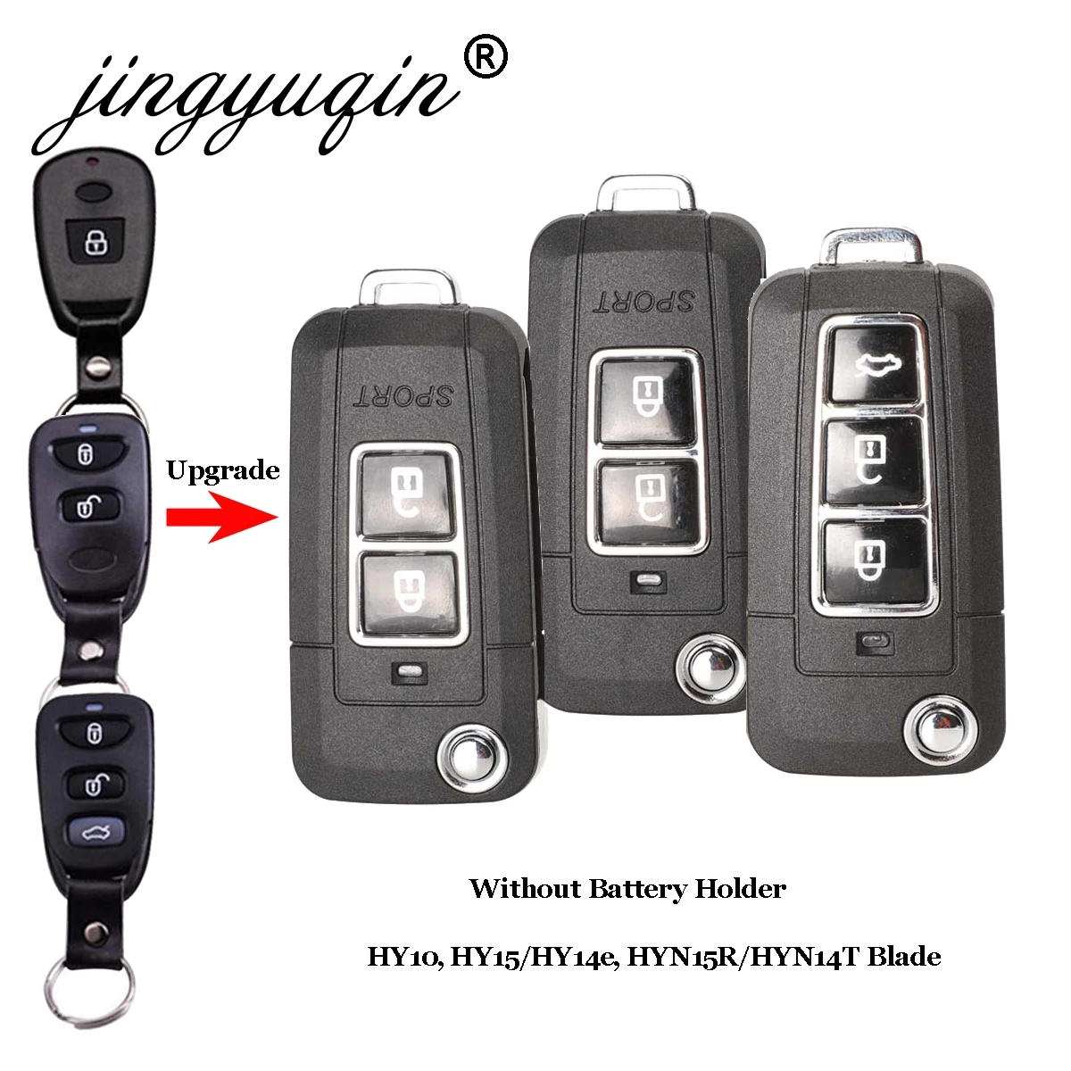 Jingyuqin 15p 2/3B чехол для ключей HYUNDAI Tucson Old Elantra 2003 Santa Fe/NF Eagle Terracan без держателя батареи