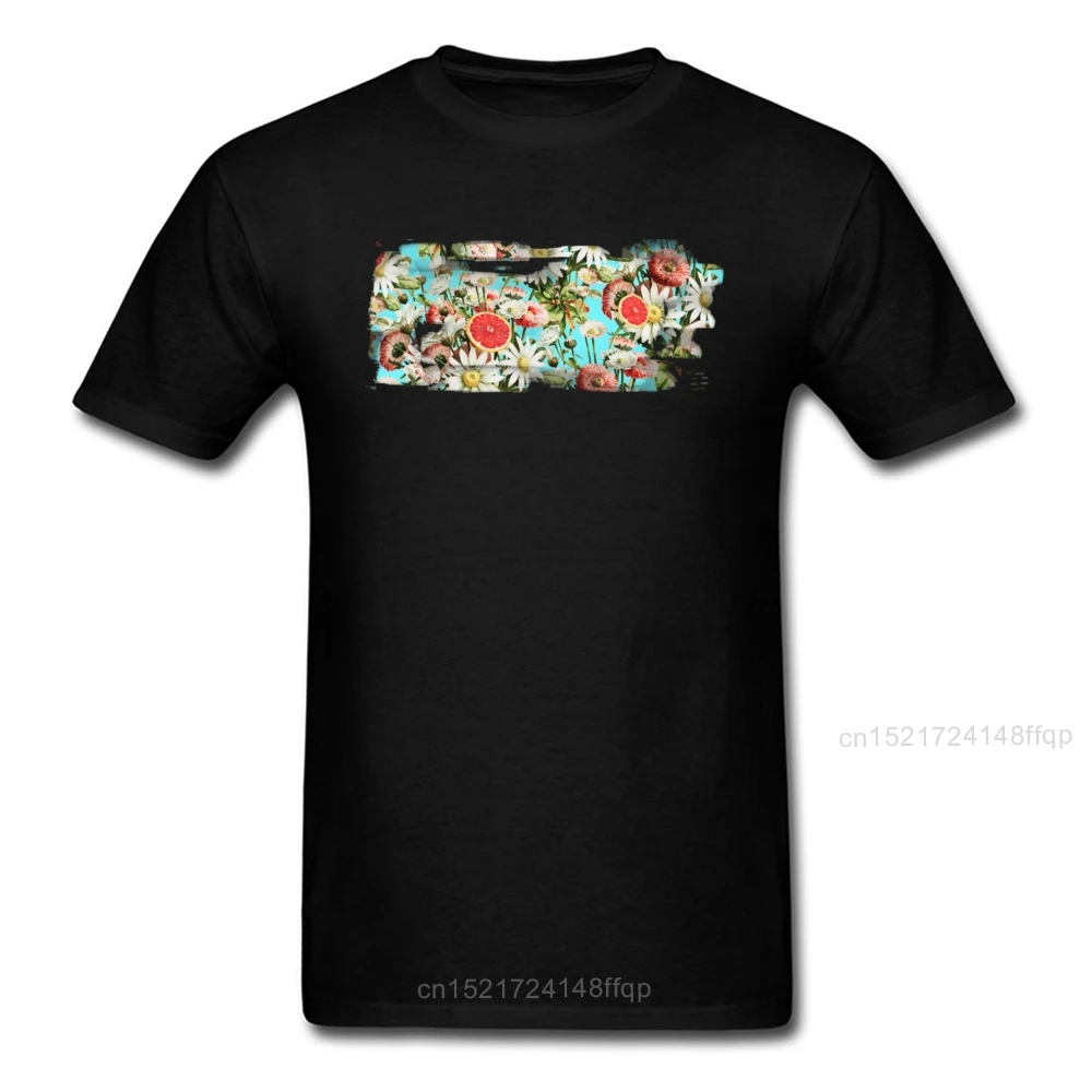 Футболка мужская хлопковая с рисунком ботанического сада короткий рукав круглый