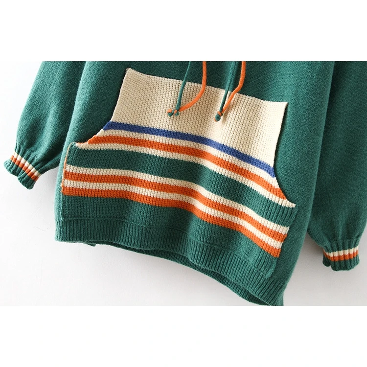 

Plus Size Women's Knitted Sweaters Casual Long Sleeved Pullover Hooded sweater Autumn Winter Tops sweater women
