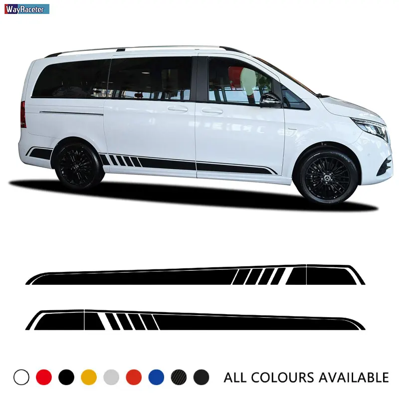 Виниловая наклейка в полоску на двери автомобиля боковую юбку 2 шт. для Mercedes Benz V