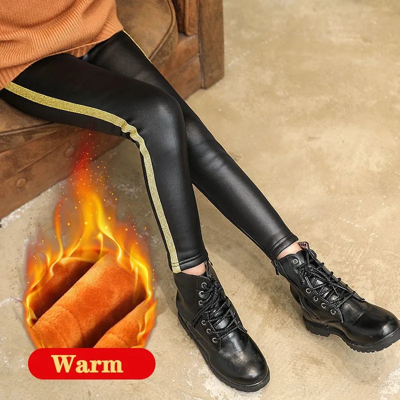 

Новинка 2022, штаны для девочек, детские плотные теплые брюки для мальчиков, зимние детские повседневные однотонные теплые брюки, леггинсы дл...