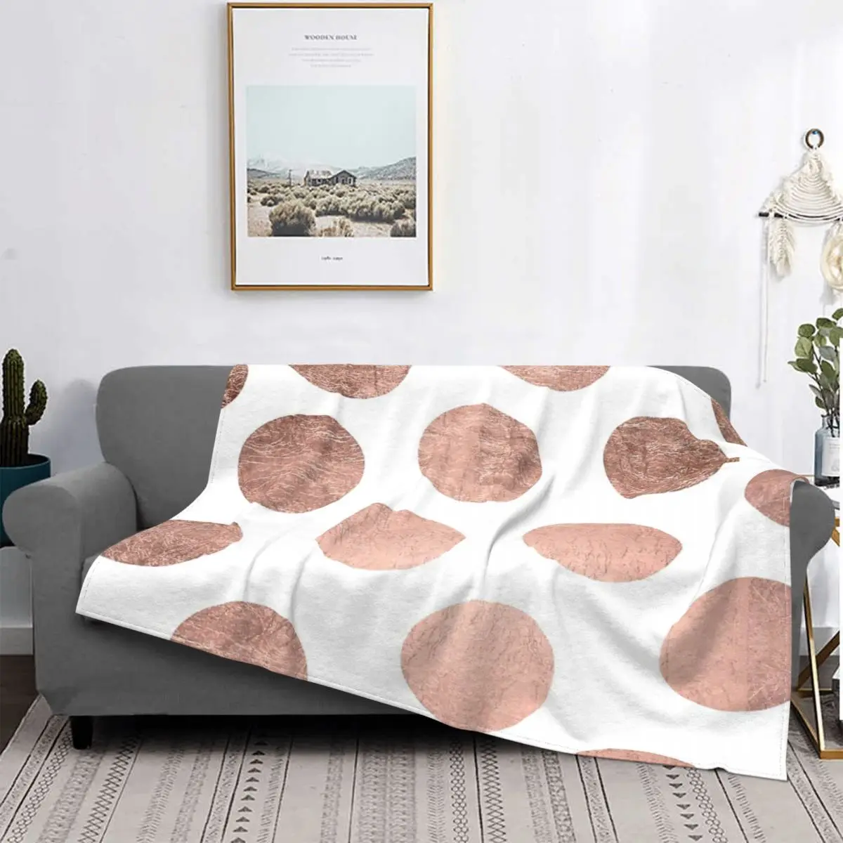 

Manta moderna de imitación de oro rosa, cubrecama a cuadros para cama, sofá, manta de felpa de Anime para Picnic, fundas para ca