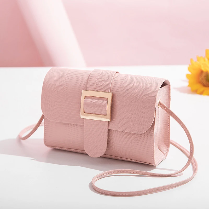 

2021 New Mini Small Square Flap Bag Fashion PU Leather Women's Handbag Crocodile Pattern Chain Shoulder Messenger Bags