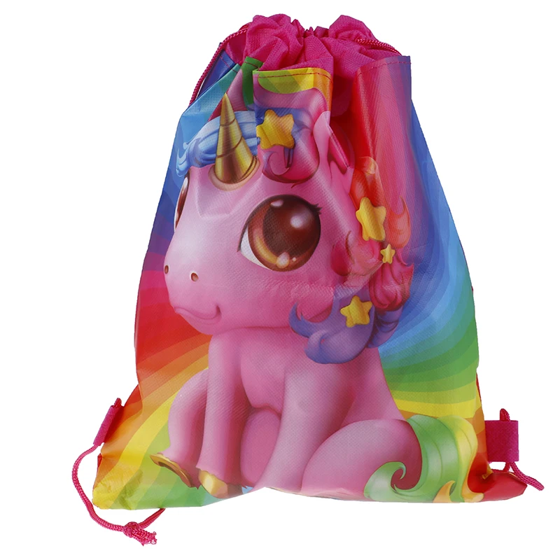 Unicorn Drawstring bag for Girls Travel Storage Package Children Birthday Party Favors Candy Cartoon School Backpacks | Багаж и сумки
