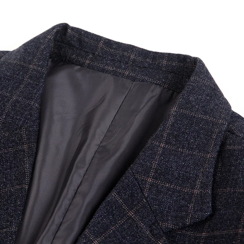 

Blazer Men Suits For Jacket Business Single-Breasted Casual Costume Homme Comfortable Loose Male Plaid Blazers Terno Masculino