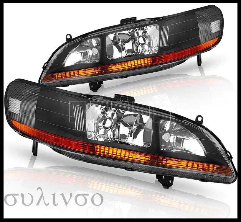 Фары в сборе для 1998 1999 2000 2001 2002 Honda Accord черный корпус фары|Световая рейка/рабочее