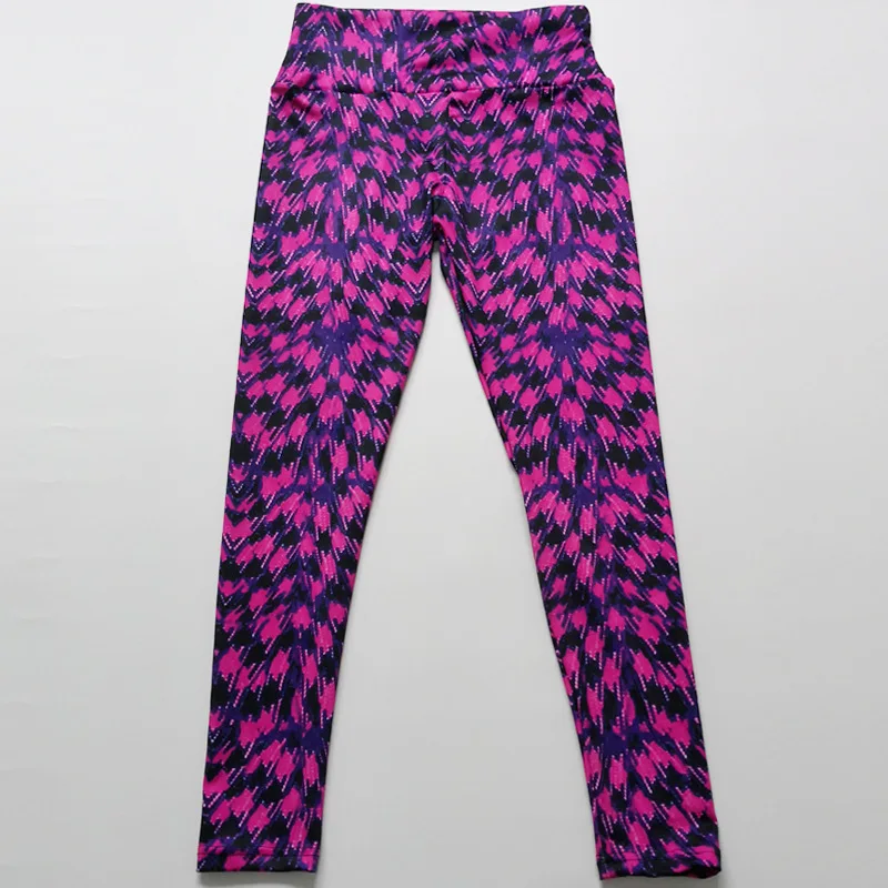 Цифровой абстрактный принт эластичные леггинсы с высокой талией облегающие