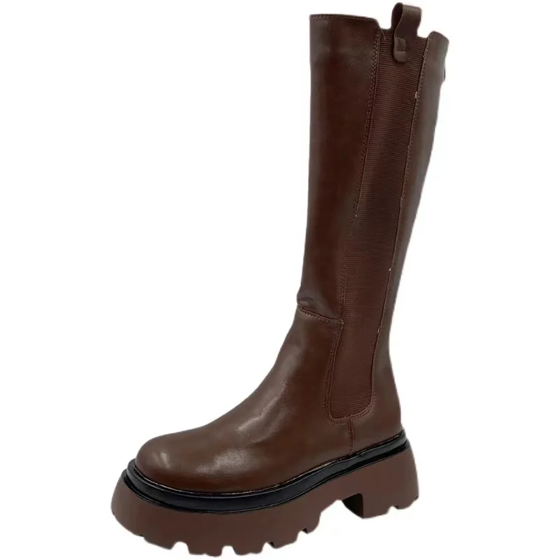 

Simple, Stylish, Thick-Soled British Thigh-High Boots