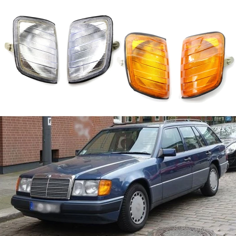 

1248261143 Clear Corner Lights Parking Lamps Compatible with 1985-1995 E-Class W124 320E Sedan 1993-1995 1985-1995 200E
