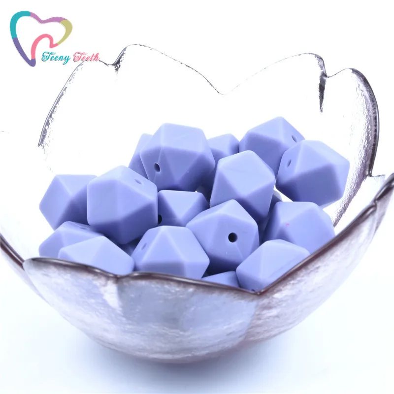Tropical Lilac 20 шт. 14 мм Детские шестигранные силиконовые бусины Восьмиугольные бусины DIY соска цепь Perle Силиконовые Детские Прорезыватели жевательные бусины детские товары - Цвет: Tropical Lilac