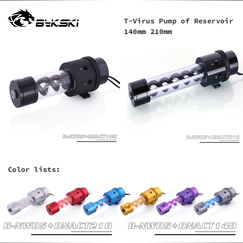 Bykski B NWD5 + DNACT 140 мм 210 3 8 м 1100л/ч т вирусный резервуар насос D5 водяной насос|Кулеры и