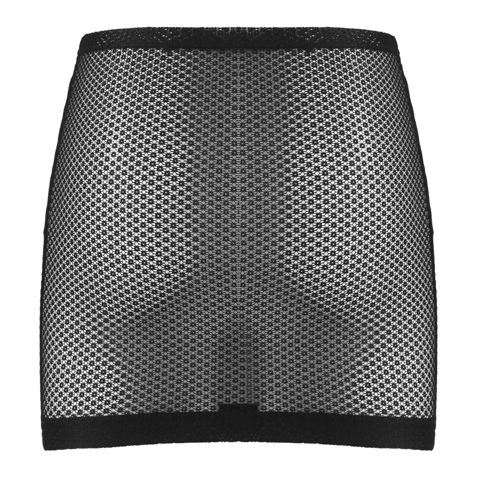 Юбка женская прозрачная сетчатая составного кроя с поясом на резинке | Женская