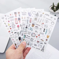 6 pcsset european travel paper sticker decoration diary scrapbooking label sticker kawaii korean stationery diy stickers