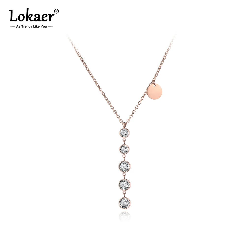 Цепочка с кулоном Lokaer N19052 женская ожерелье из нержавеющей стали мозаикой