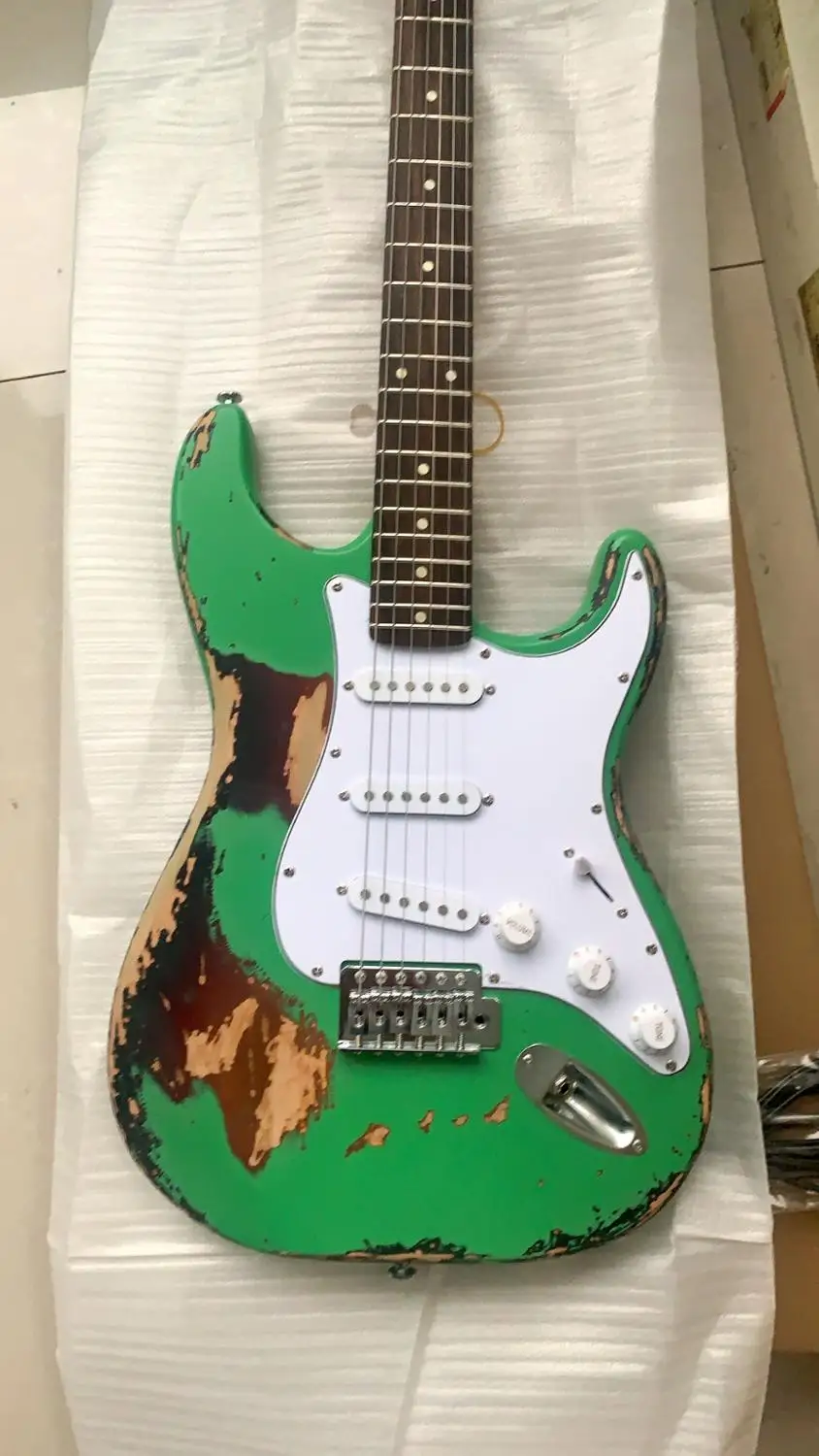 Бесплатная доставка электрическая гитара реликсис ручная работа SRV старый