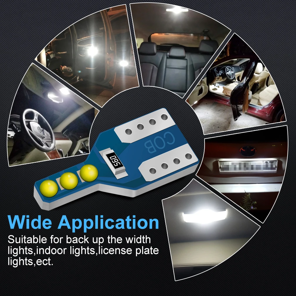 10 шт. T10 W5W супер яркие светодиодные лампы 6SMD моноблочные чипы 194 168 WY5W 501 2825 Авто