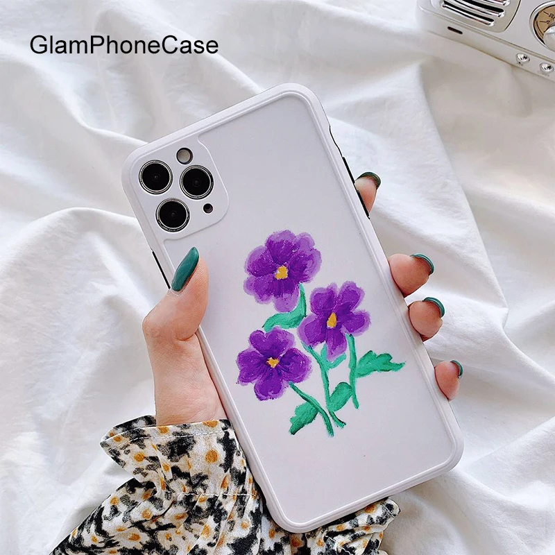 Чехол GlamPhone фиолетовый цветок искусственный чехол для iPhoneSE 2 11Pro/Max X XS Max XR мягкий