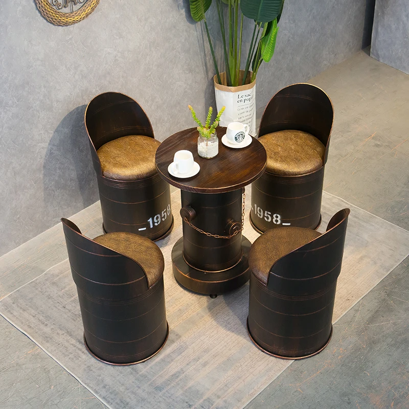 Простой креативный стул из настоящей древесины Европейский металлический sgabello