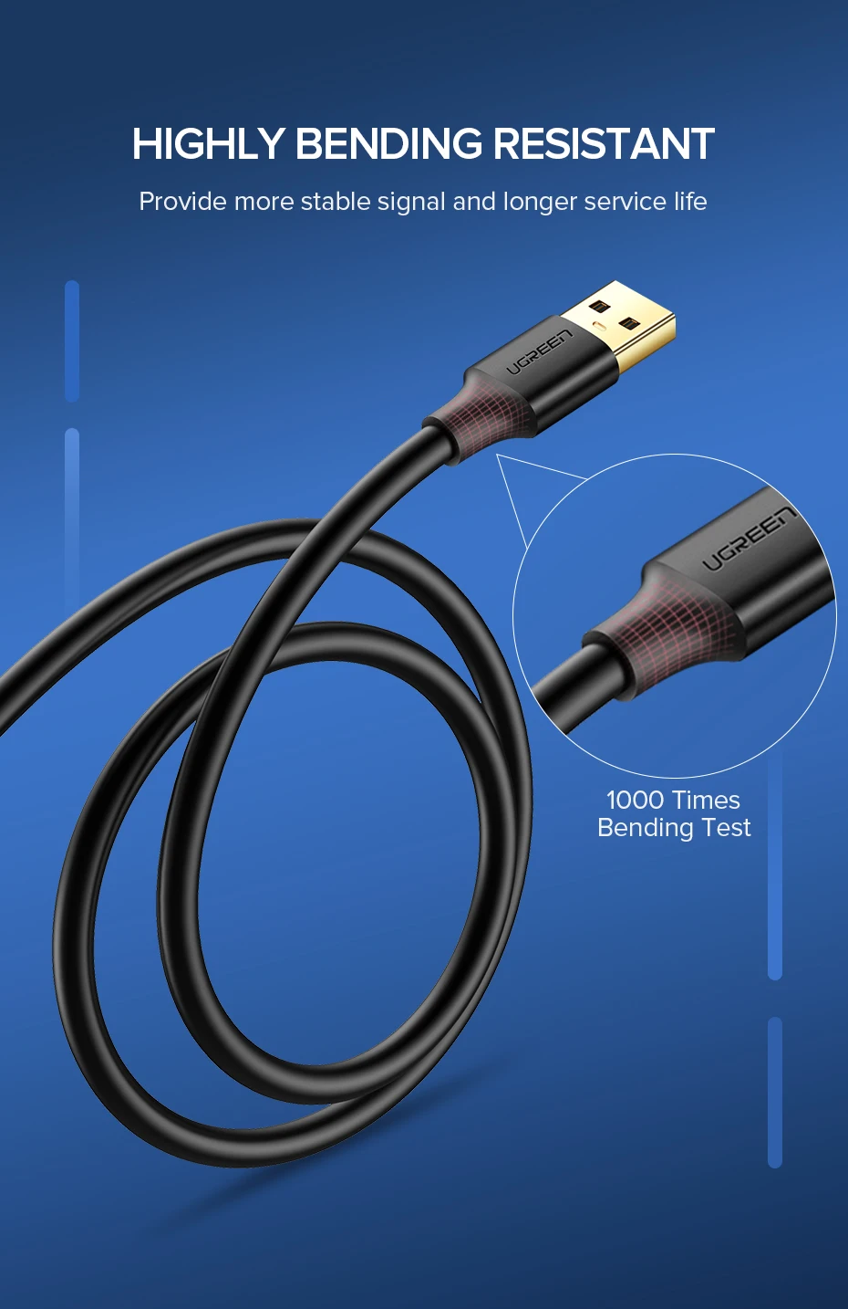 Ugreen USB-USB кабель-удлинитель Тип A папа-папа USB 3,0 2,0 удлинитель для радиатора жесткого диска Webcom USB 3,0 удлинитель кабеля
