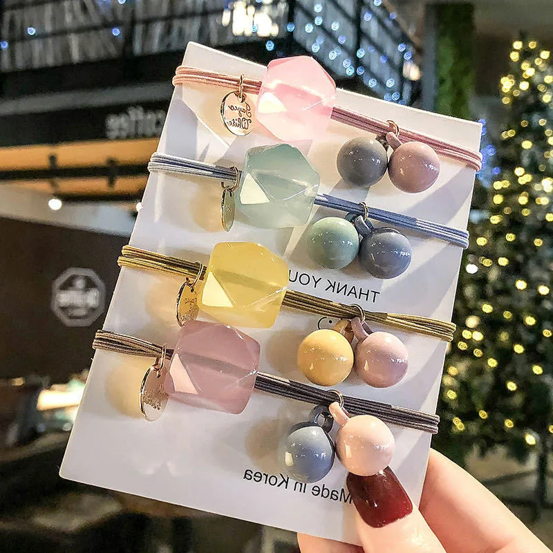 Резинка для волос женская разноцветная с геометрическим узором |