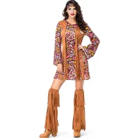Retro 60s 70S Beach Sand Disco Show Hippie Cosplay Clothes Uniforms Indians Nightclub Bar Singer Halloween Costumes For Women