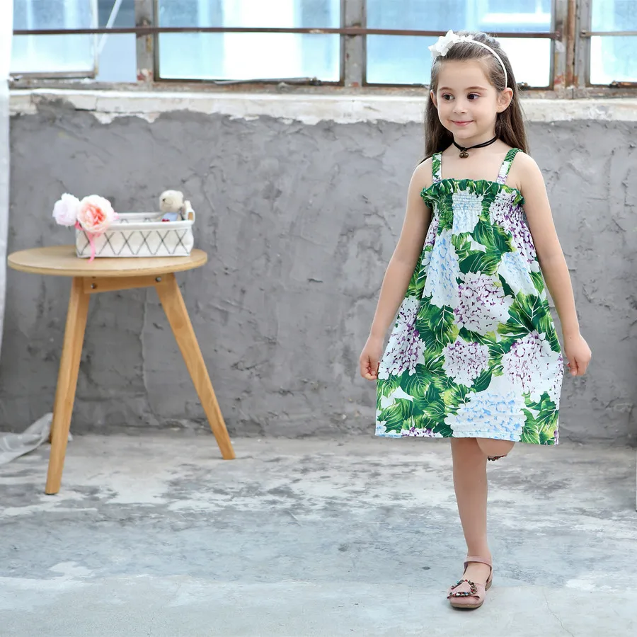 Платье для девочек милая одежда От 2 до 9 лет детское Повседневное платье с