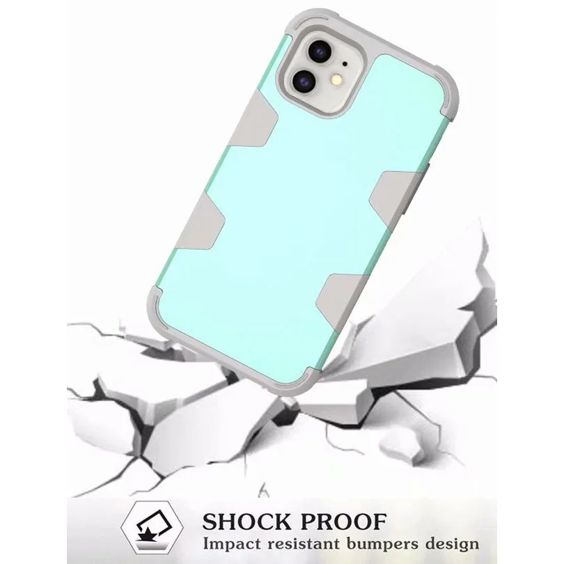 Для iPhone 6 6S 7 8 Plus X Xs Xr 11 Pro Max чехол двухслойный силиконовый Жесткий пластиковый