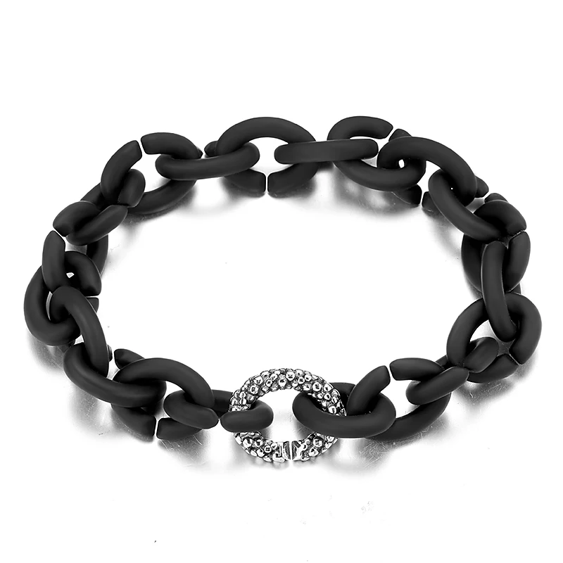 Модные черные жесткие резиновые браслеты клипсы для женщин ювелирные изделия
