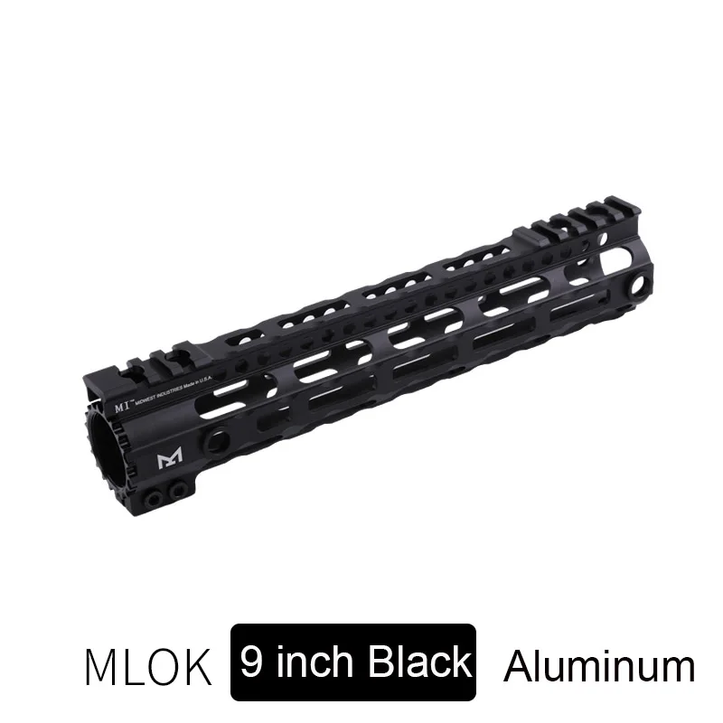Гелевый бластер ультра легкий свободный поплавок MI Handguard страйкбол тактический Пикатинни База Forend прицел крепление M-LOK 7 ''9'' 12'' - Цвет: MI 9 inch Black