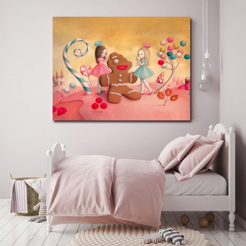 Print Canvas Home Decor Nicoletta Ceccoli Wall Art Painting Crying Gingerbread Man Modular Poster HD Picture Living Room Frame | Дом и сад
