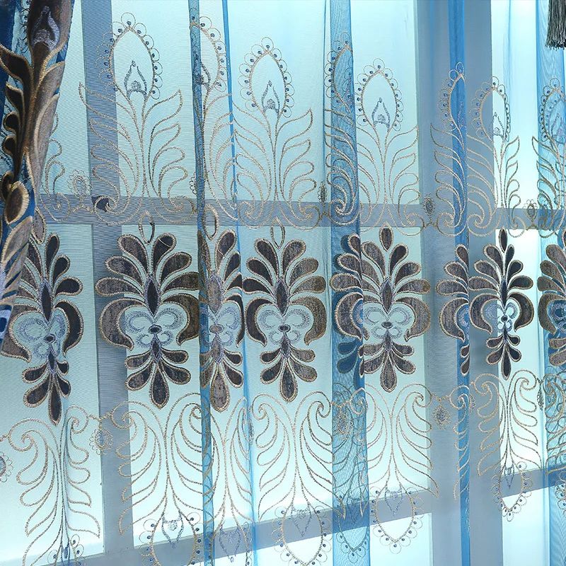 

Simple European Curtains Simple Modern New Chinese Custom Semi-shading Curtains for Living Dining Room Bedroom