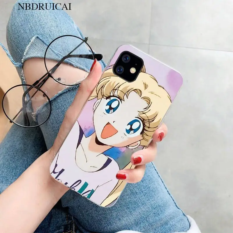

PENGHUWAN Sailor moon Anime Phone Case for iPhone 11 pro XS MAX 8 7 6 6S Plus X 5S SE XR cover