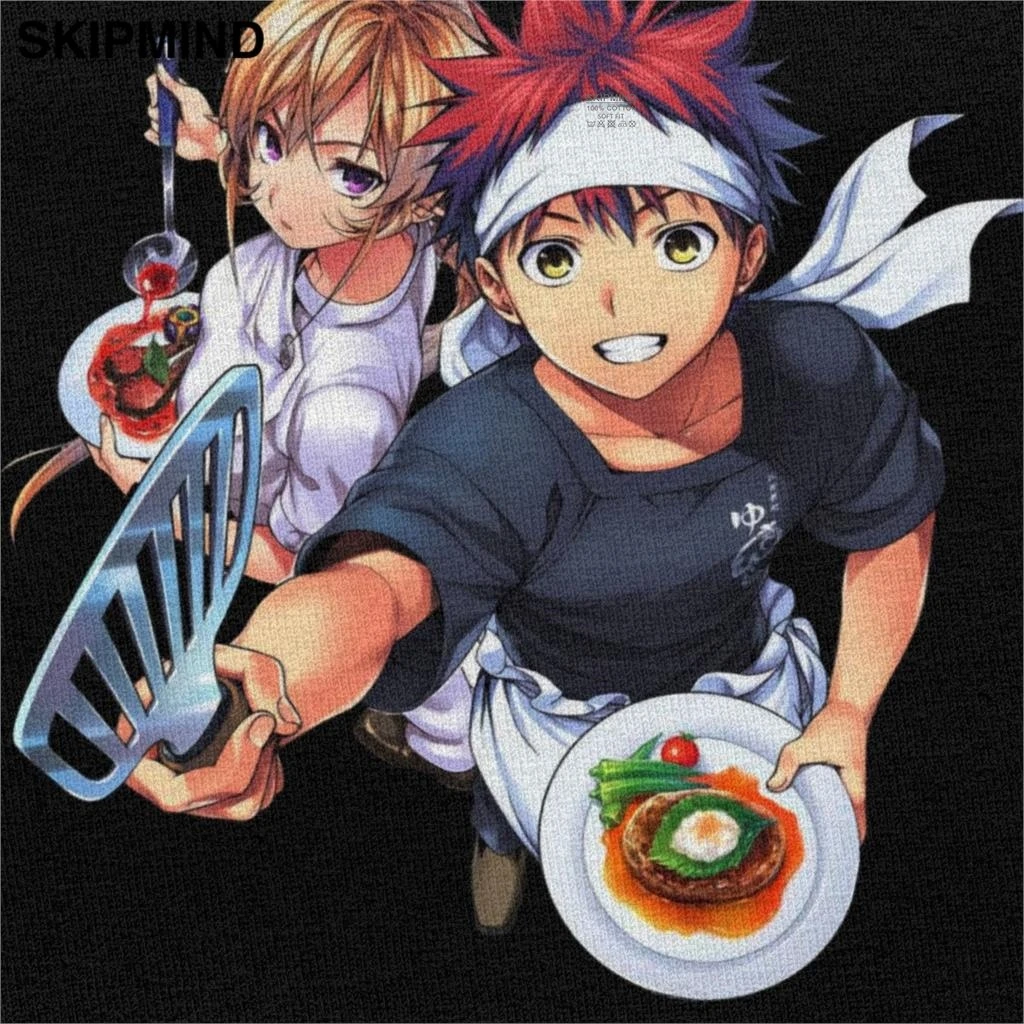 Уникальная мужская футболка Shokugeki No Soma с коротким рукавом и круглым вырезом