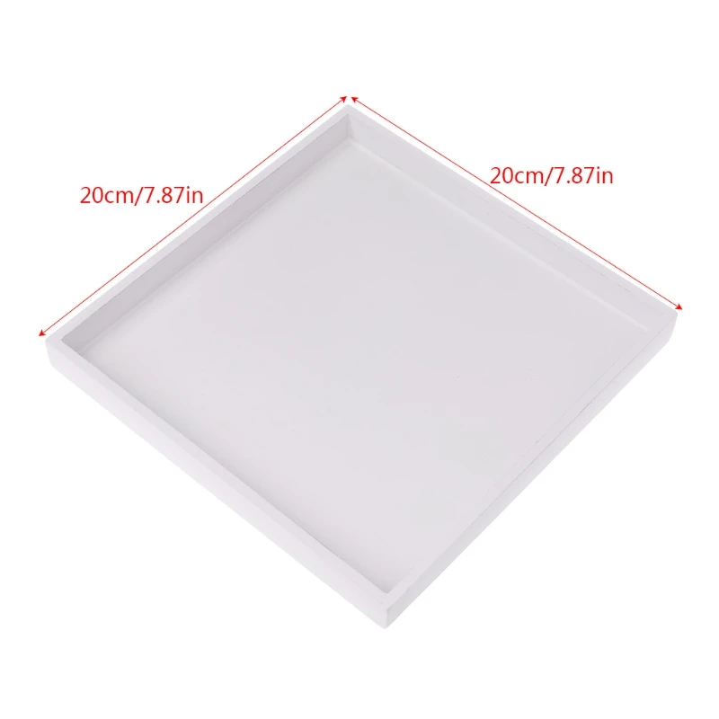 

Wood Tray Food Serving Makeup Storage Fruit Plate Photo Props Modern White 95AA