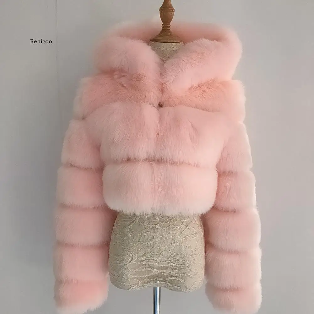Женское меховое пальто из искусственного кроличьего меха зимнее норки с