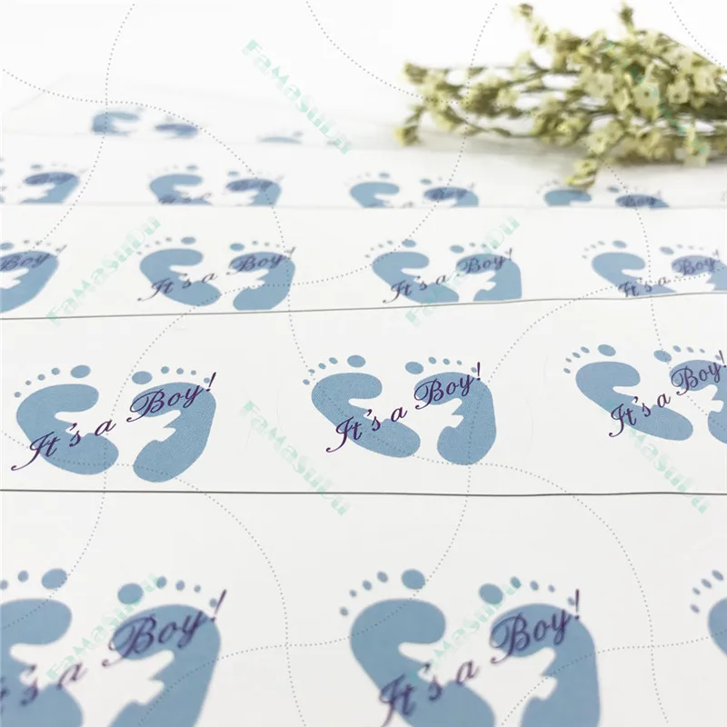 100 шт. Baby Shower 3x3 см для мальчиков и девочек узор клей Стикеры печать этикеток