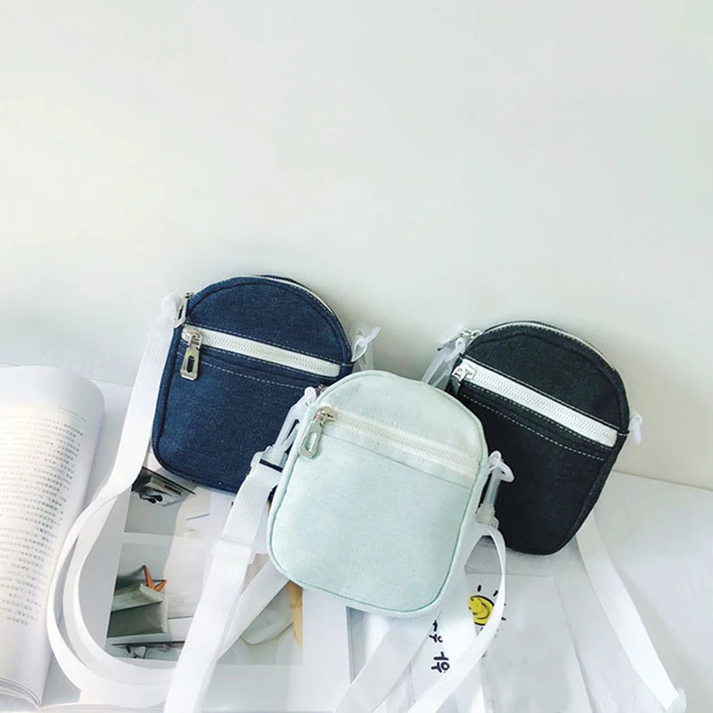

Vintage Cool Denim Shoulder Bag Outdoor Solid Color Simple Wild Messenger Bag Mini Portable Small Square Bag For Ladies Girls
