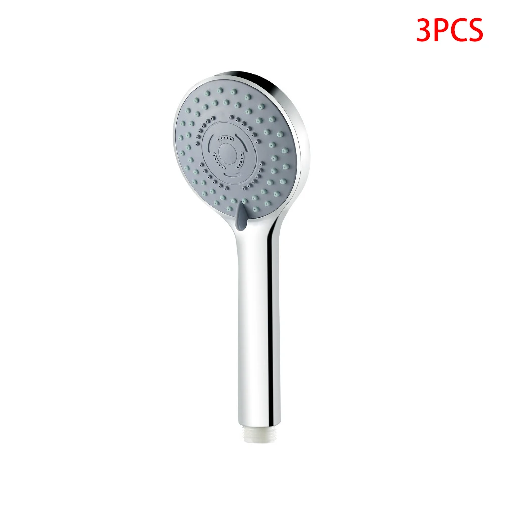 

3 Pieces Shower Head Chrome Finish Surface 5 Mode Setting Rainfall Hand Spray Pressurize Water Saving Bath Sprayer