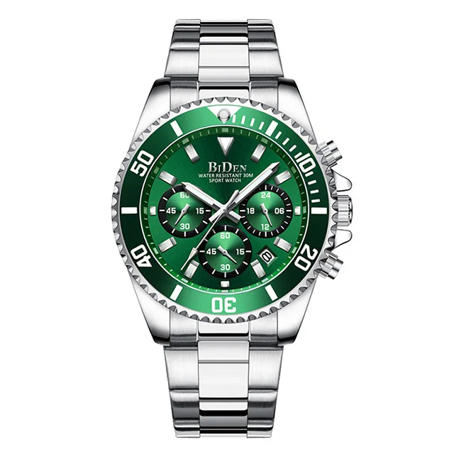 Зеленый Модные Rolexable мужские часы лучший бренд класса люкс водонепроницаемые часы из нержавеющей стали Мужские кварцевые часы спортивные наручные часы с хронографом - Цвет: Зеленый