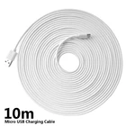 Длинное зарядное устройство с Micro USB, 10 метров, гибкий белый кабель, шнур, провод для Samsung, Huawei, Xiaomi, Android, умный телефон