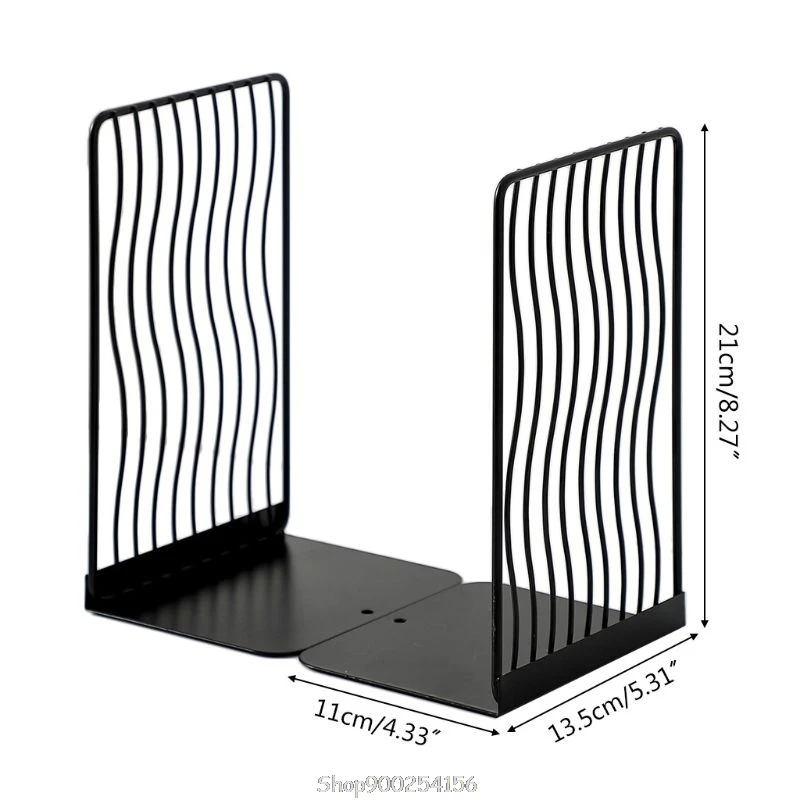 

1 Pair Nordic Iron Bookends Book Stand Support Desktop Office Magazine Organizer Rack Shelf Holder N18 20 Dropship