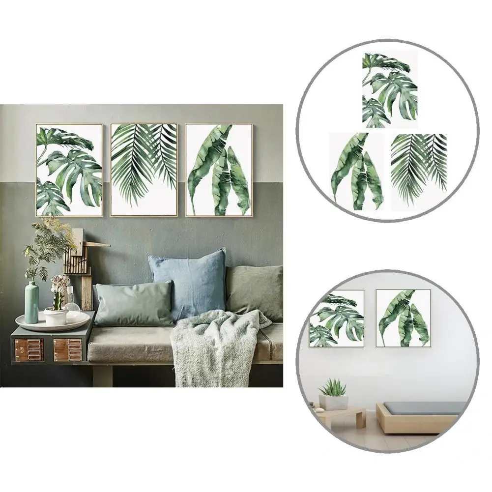 

1 Set Painting Durable Tropical Plants Wall Art Posters Waterproof Watercolor Style Frameless Picture