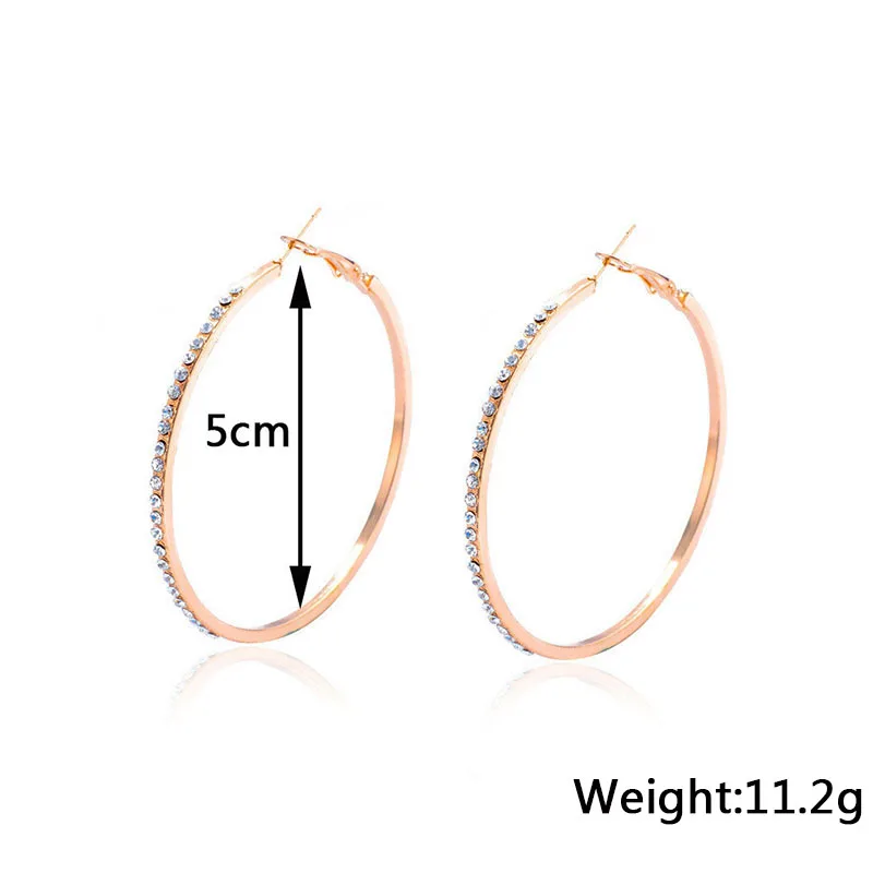 Индивидуальные серьги-кольца с кристаллами для женщин большие круглые серьги