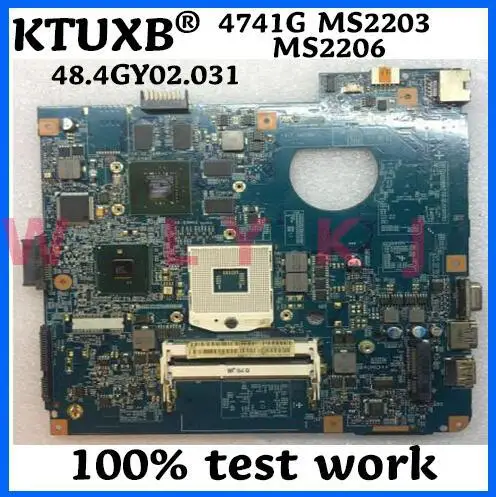 KTUXB 48.4GY02.031 051 материнская плата для ноутбука Acer 4741 4741G MS2203 MS2206 PGA989 HM55 DDR3 100% тестовая