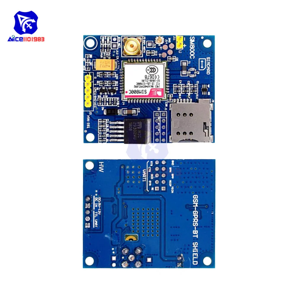 Модуль diymore SIM800C с четырехдиапазонным GSM GPRS Поддержка TTS/DTMF плата модуля антенной
