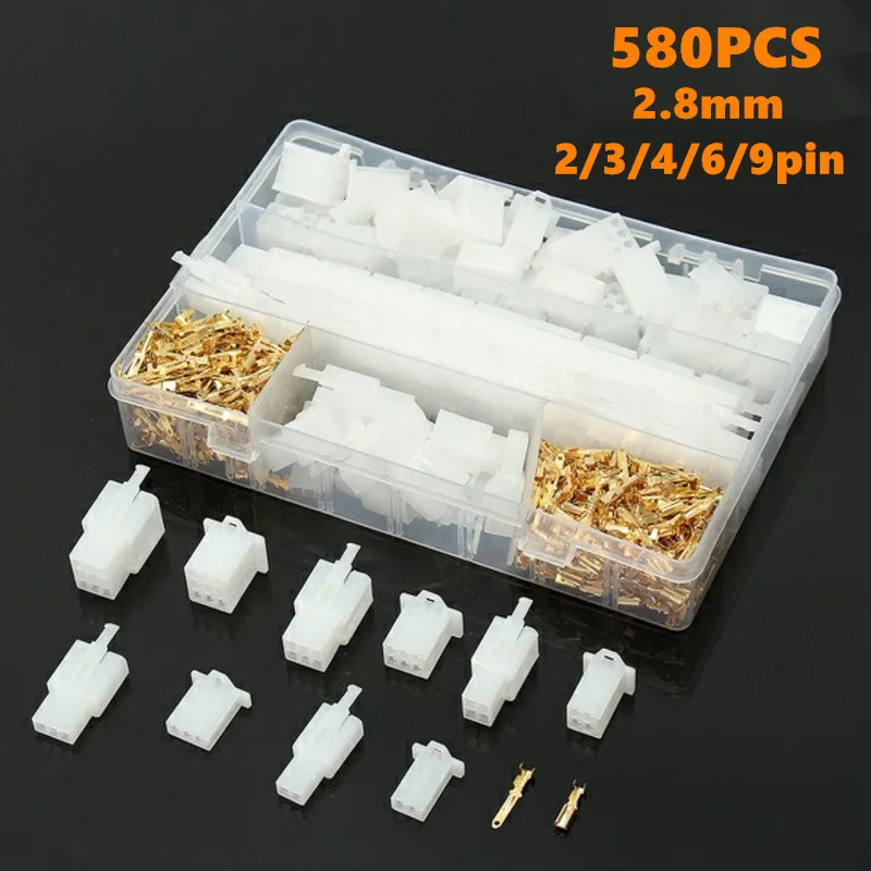 

580pcs pin Automotive 2.8 Electrical wire Connector Male Female cable terminal plug Kits Motorcycle car SN-28B Pliers