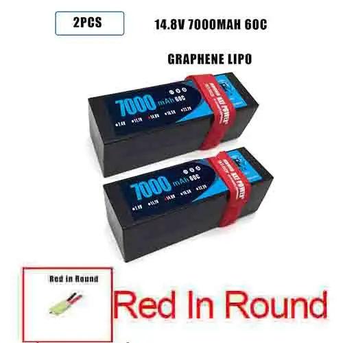 2PCS7000HARDRED DXF Lipo 4S аккумулятор жесткий чехол 14,8 V 7000mAh 60C 120C AKKU для 1:8 1:10 RC автомобиль E Багги Truggy Грузовик Лодка вертолет Квадрокоптер - Цвет: 2PCS7000HARDRED